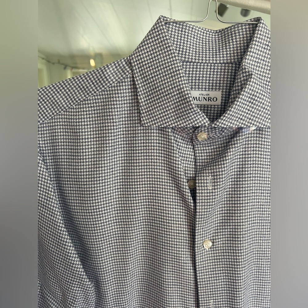 16.5 / 41 Atelier EUR collar blue check shirt